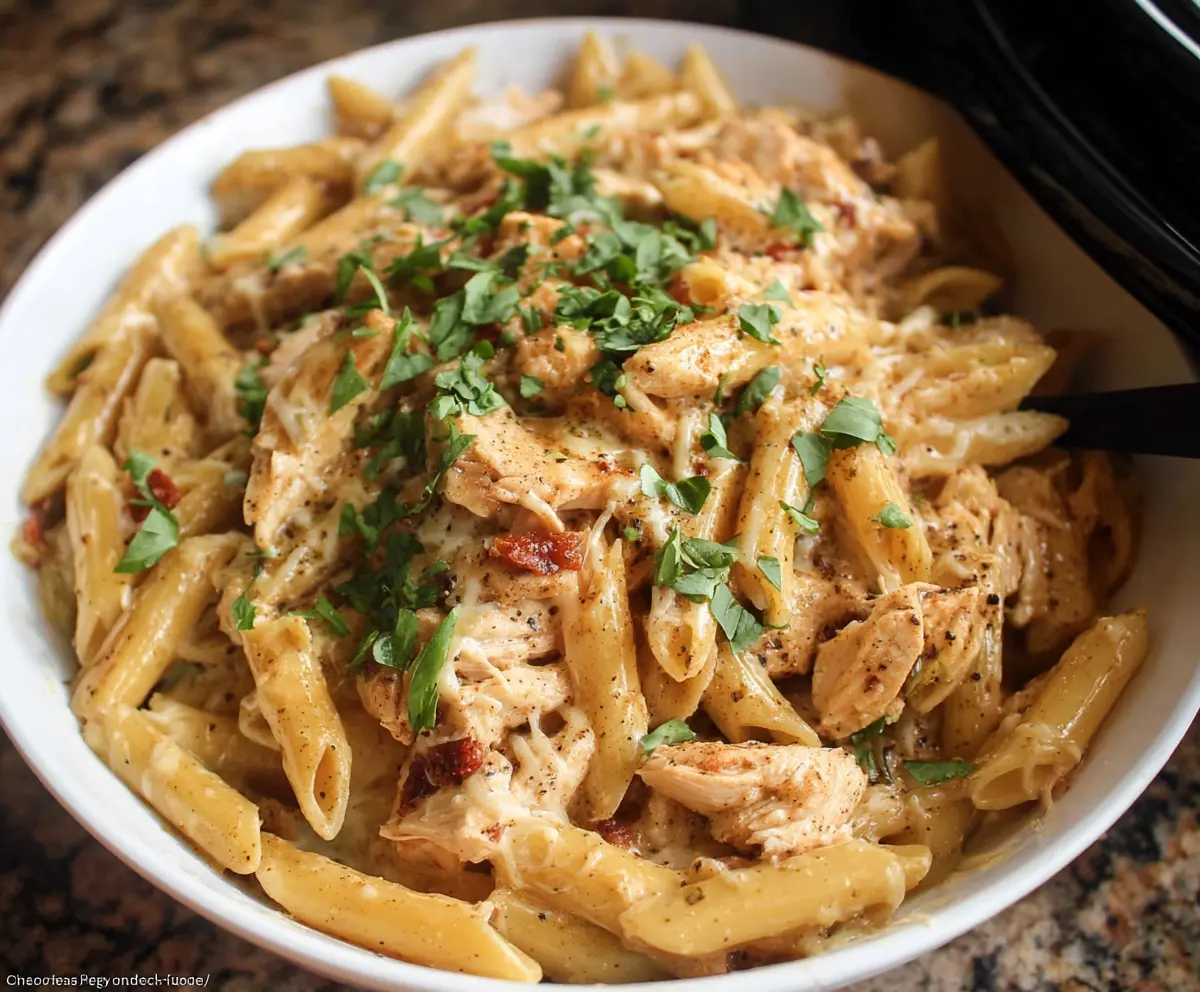 Easy Crock Pot Cajun Chicken Pasta