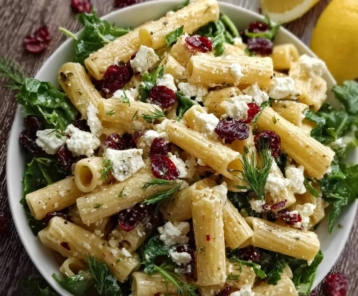 Fresh Feta Cranberry Rigatoni Salad