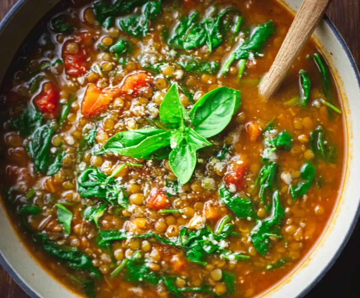 Easy Lentil & Spinach Soup Recipe