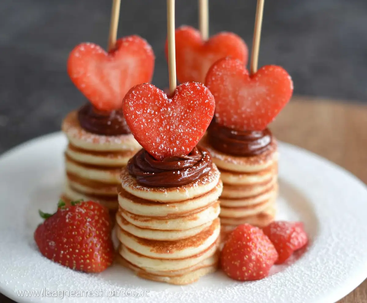 Mini Heart Pancake Stacks Recipe