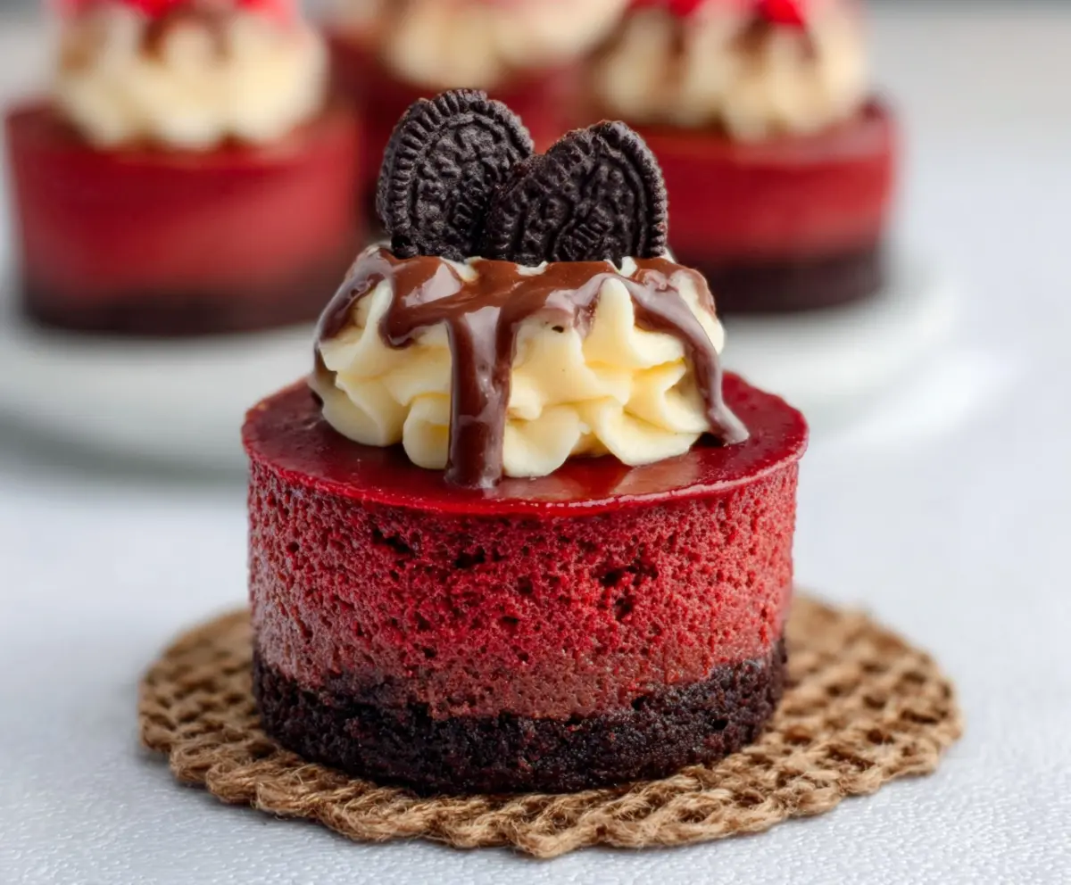 Easy Mini Red Velvet Cheesecake