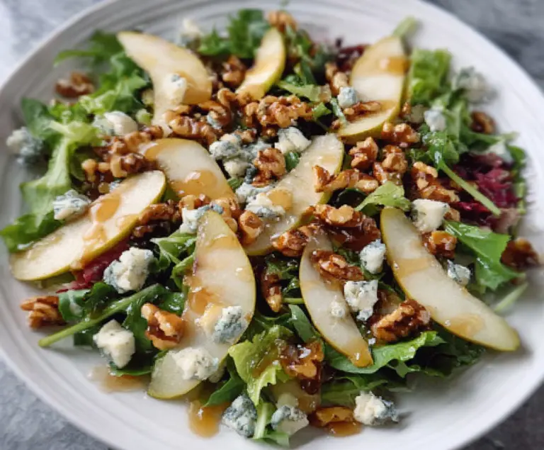 Pear & Gorgonzola Salad with Candied Walnuts