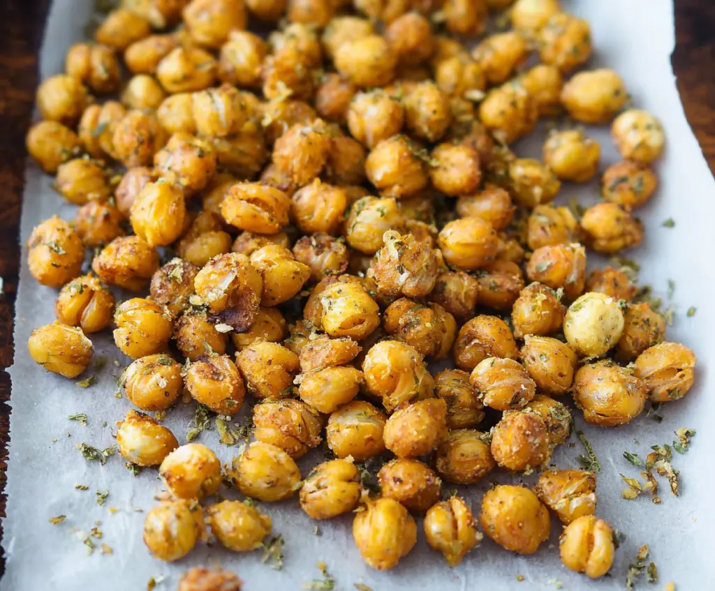 Crunchy Ranch Crispy Roasted Chickpeas in a bowl, perfect healthy snack