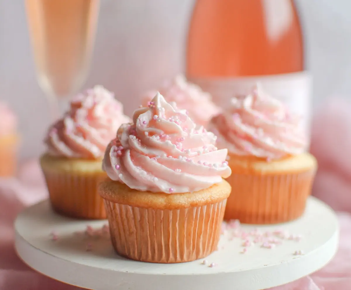 Easy Rose Champagne Cupcakes Recipe