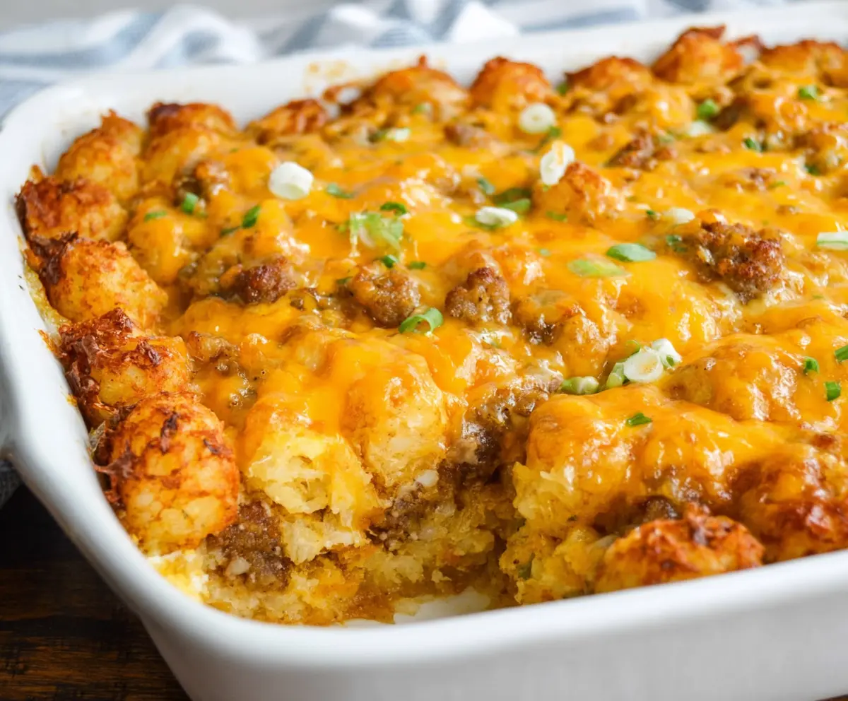 Easy Tater Tot Sausage Breakfast Casserole