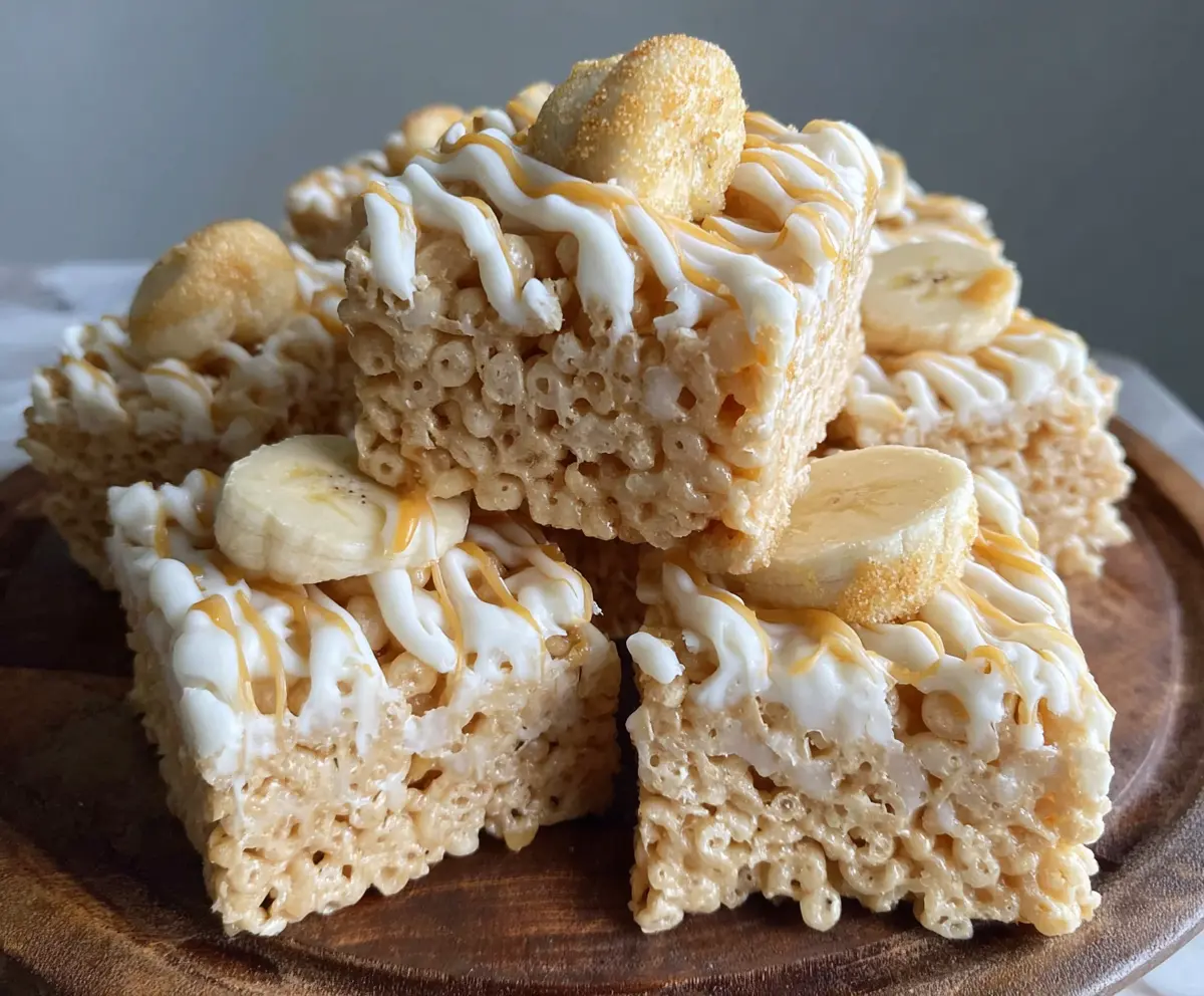 Easy Banana Pudding Rice Krispie Treats