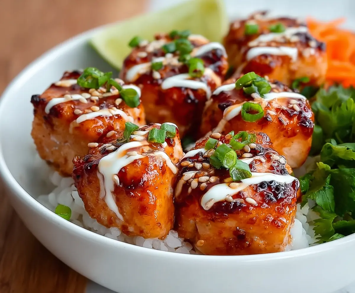 Easy Bang Bang Salmon Bites Bowls