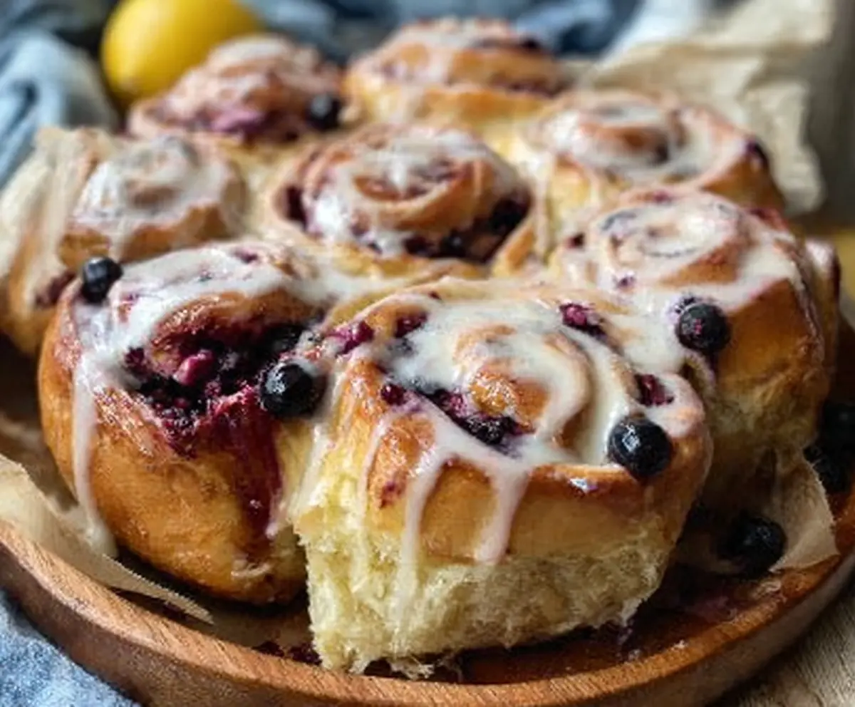 Easy Blueberry Lemon Sourdough Rolls