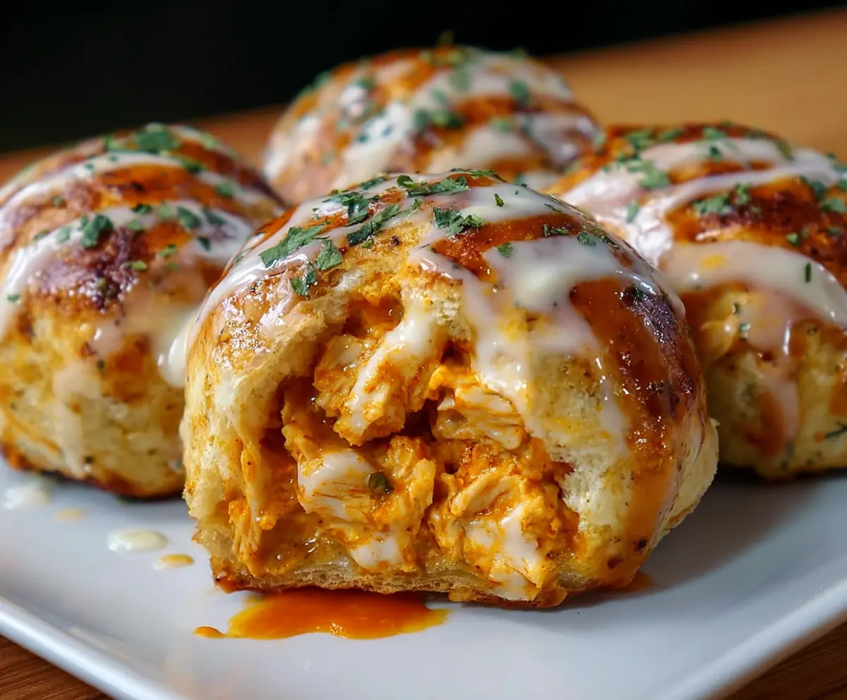 Delicious buffalo chicken bombs with spicy sauce and melted cheese, perfect for parties and snacks.