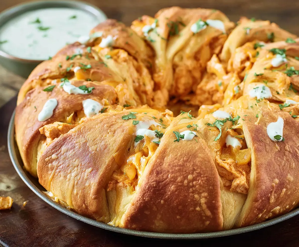 Easy Buffalo Chicken Crescent Ring