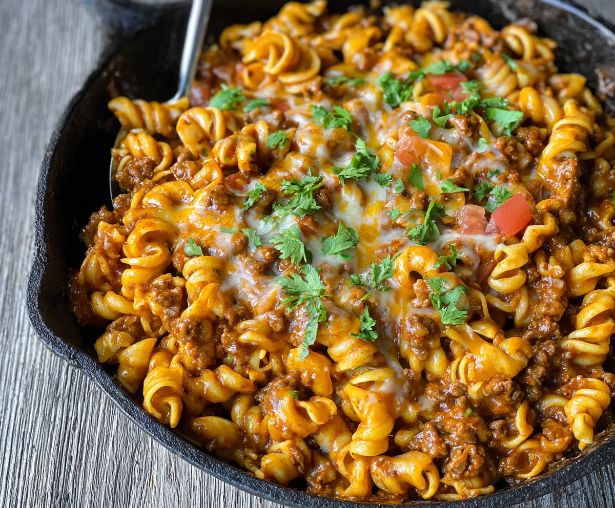 Easy Cheesy Taco Pasta Recipe