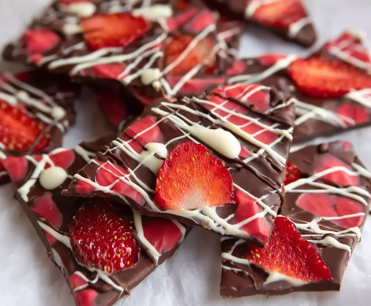 Easy Chocolate Covered Strawberry Bark