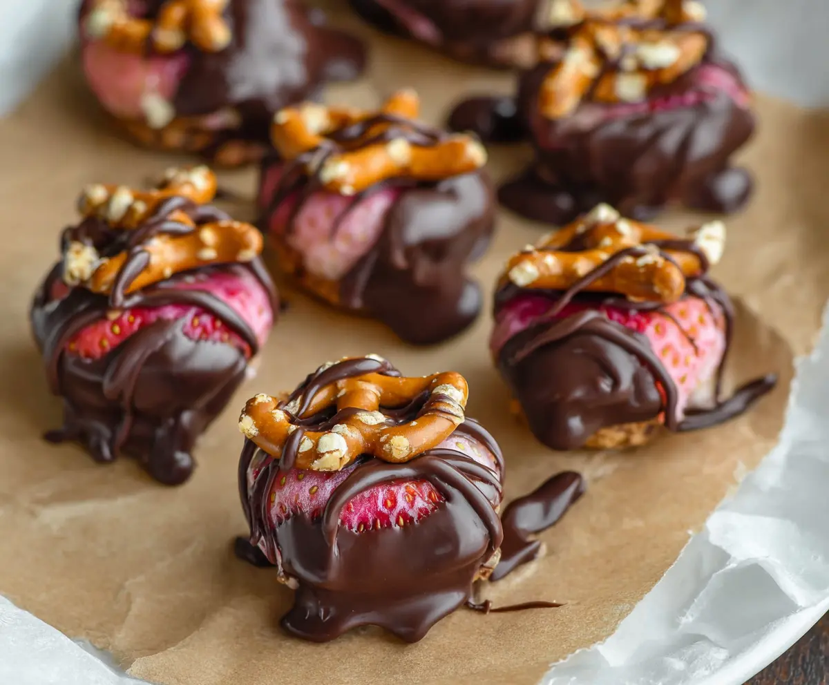 Easy Chocolate Strawberry Pretzel Bites