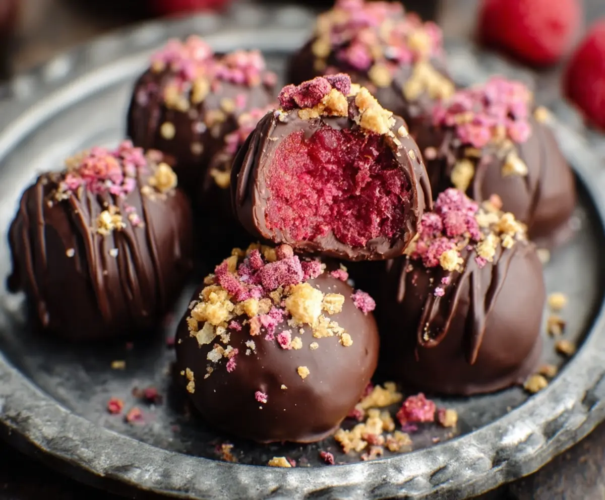 Easy Chocolate Raspberry Truffles