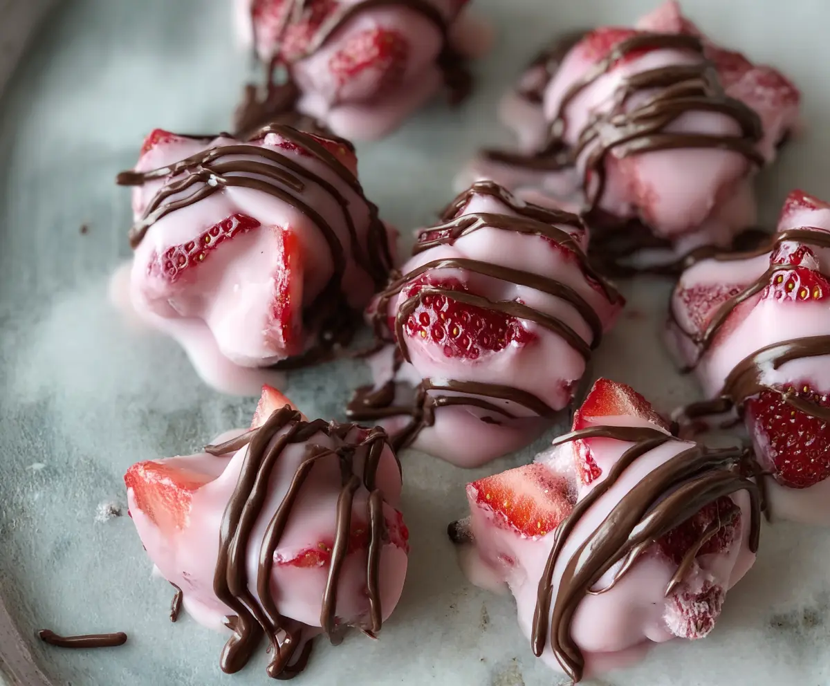 Easy Chocolate Strawberry Yogurt Bites