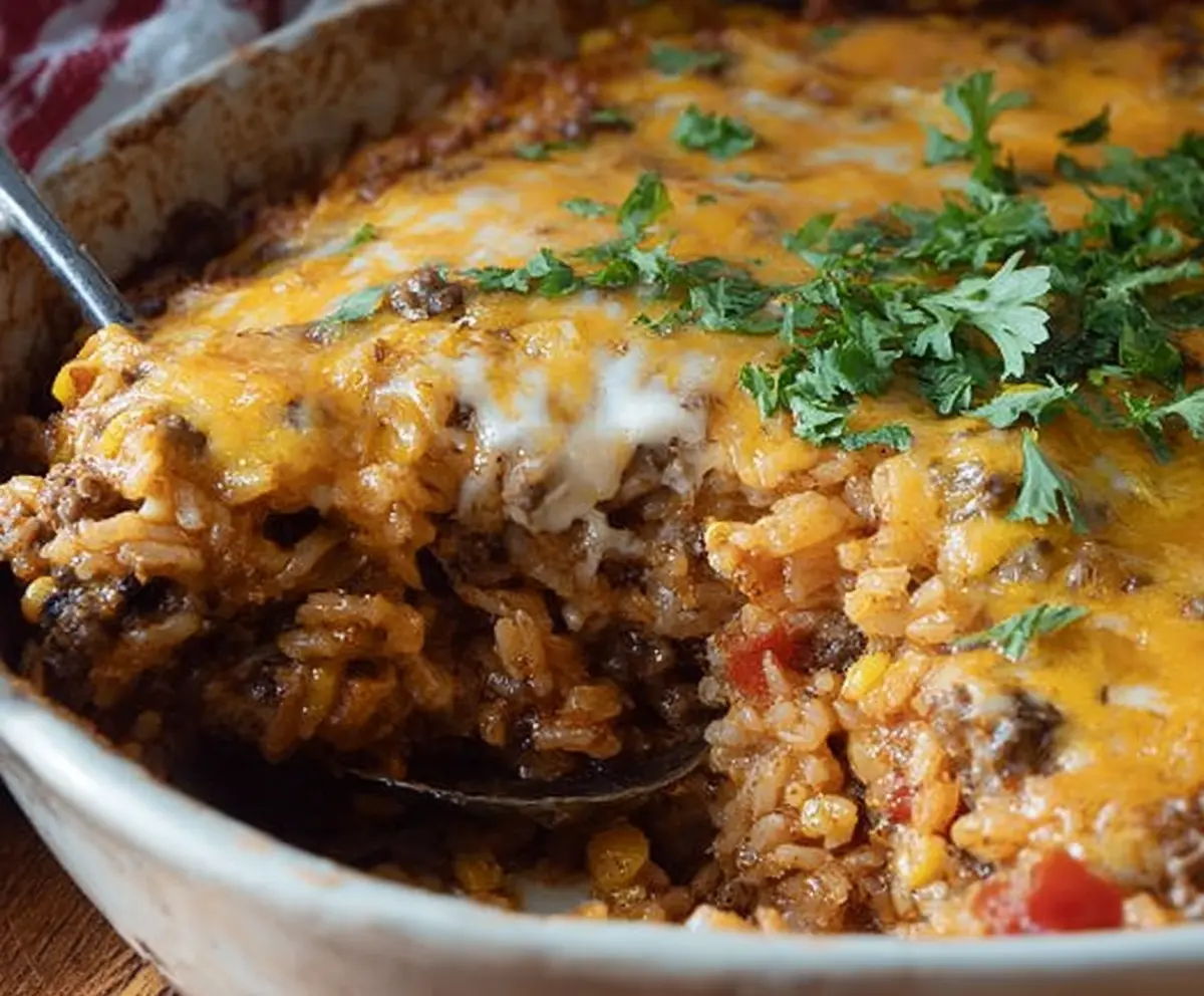Easy Ground Beef Rice Casserole