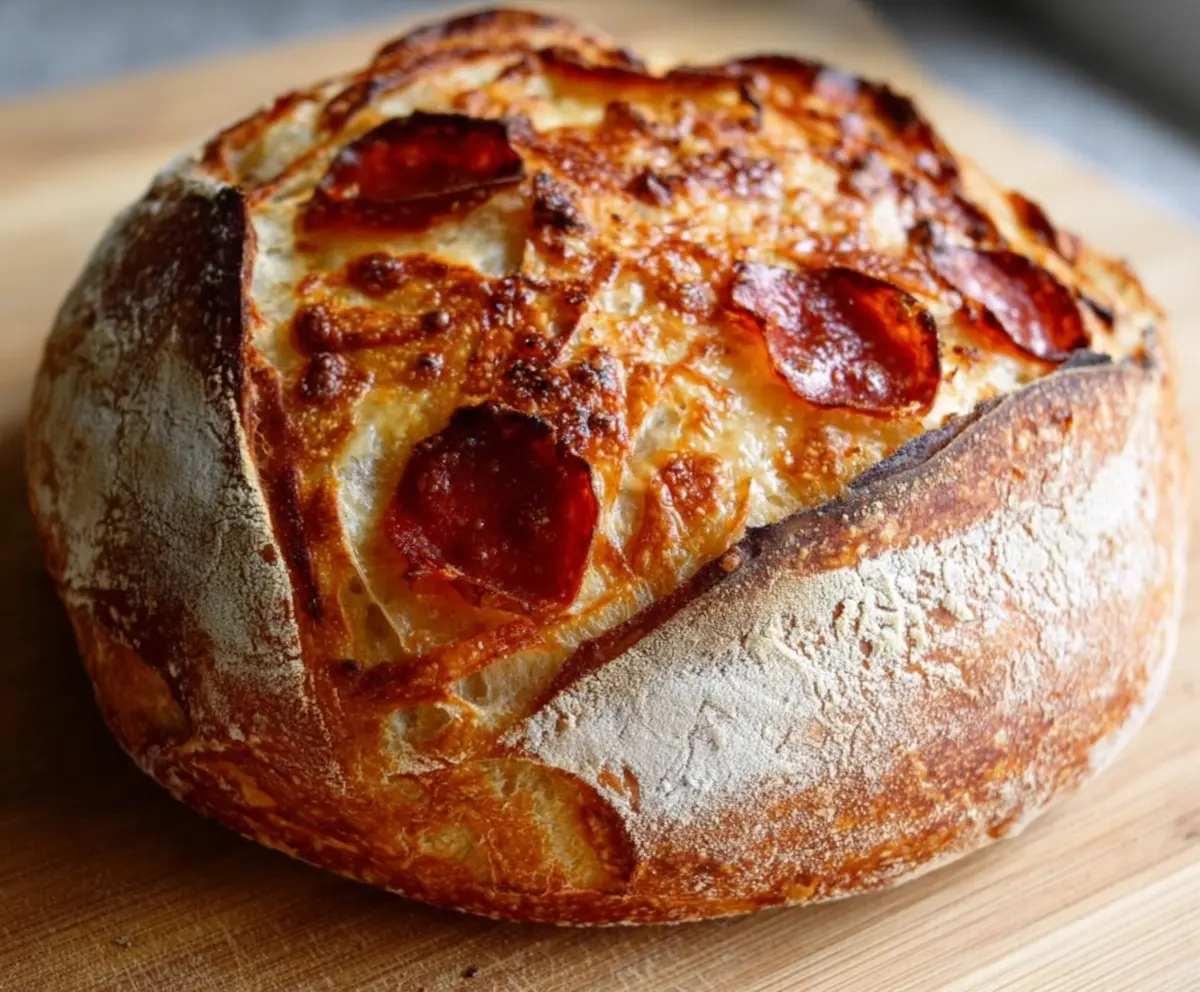 Easy Pepperoni Pizza Sourdough Bread