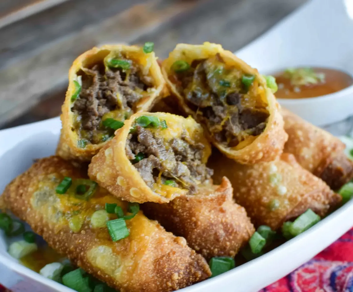 Crispy Philly Cheesesteak Egg Rolls