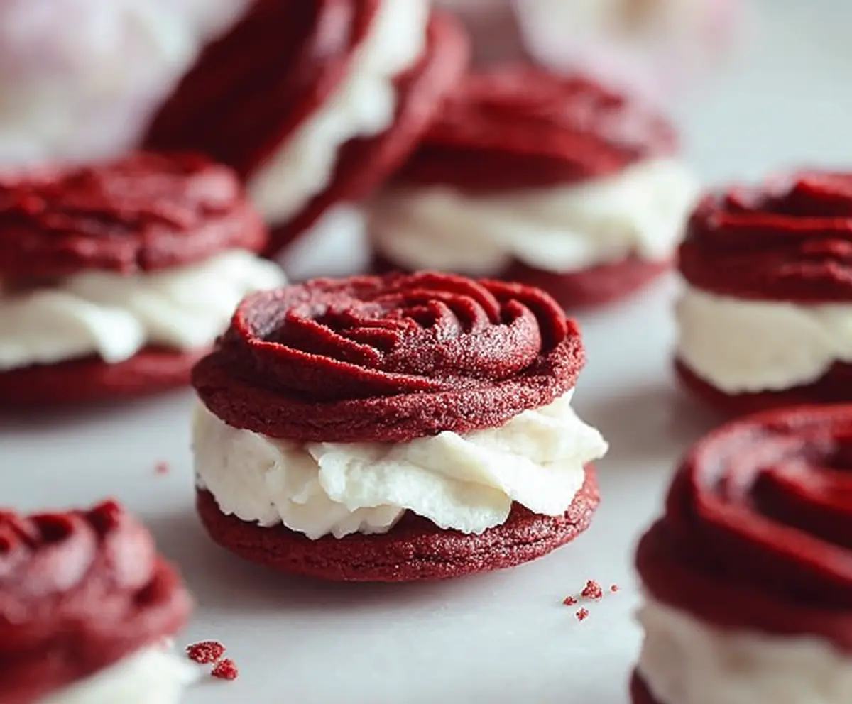 Red Velvet Rose Sandwich Cookies Recipe