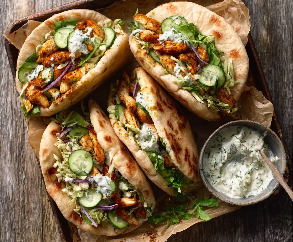 Easy Sheet Pan Chicken Pitas with Herby Ranch