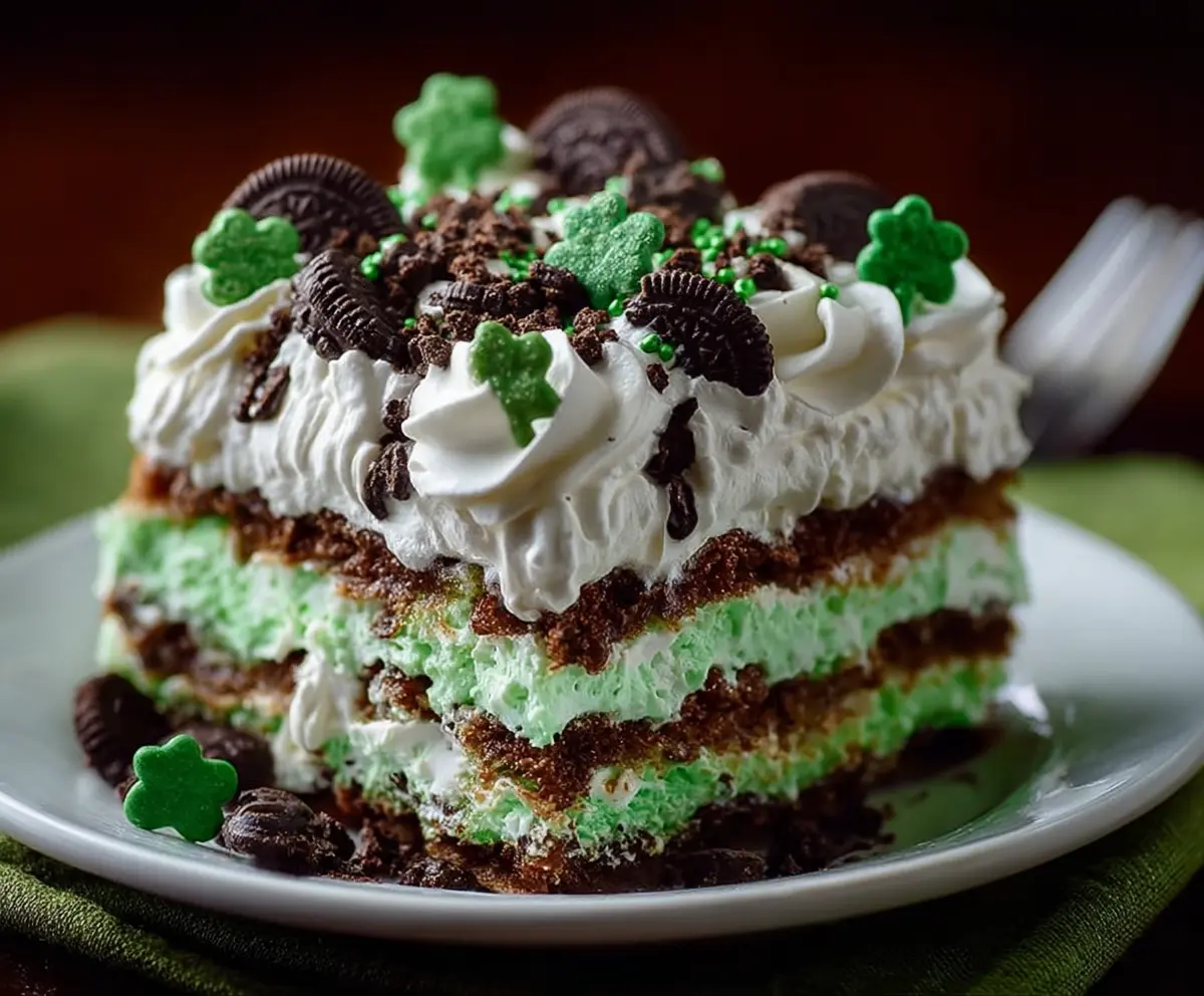 Easy Shamrock Lasagna Dessert for St. Paddy's