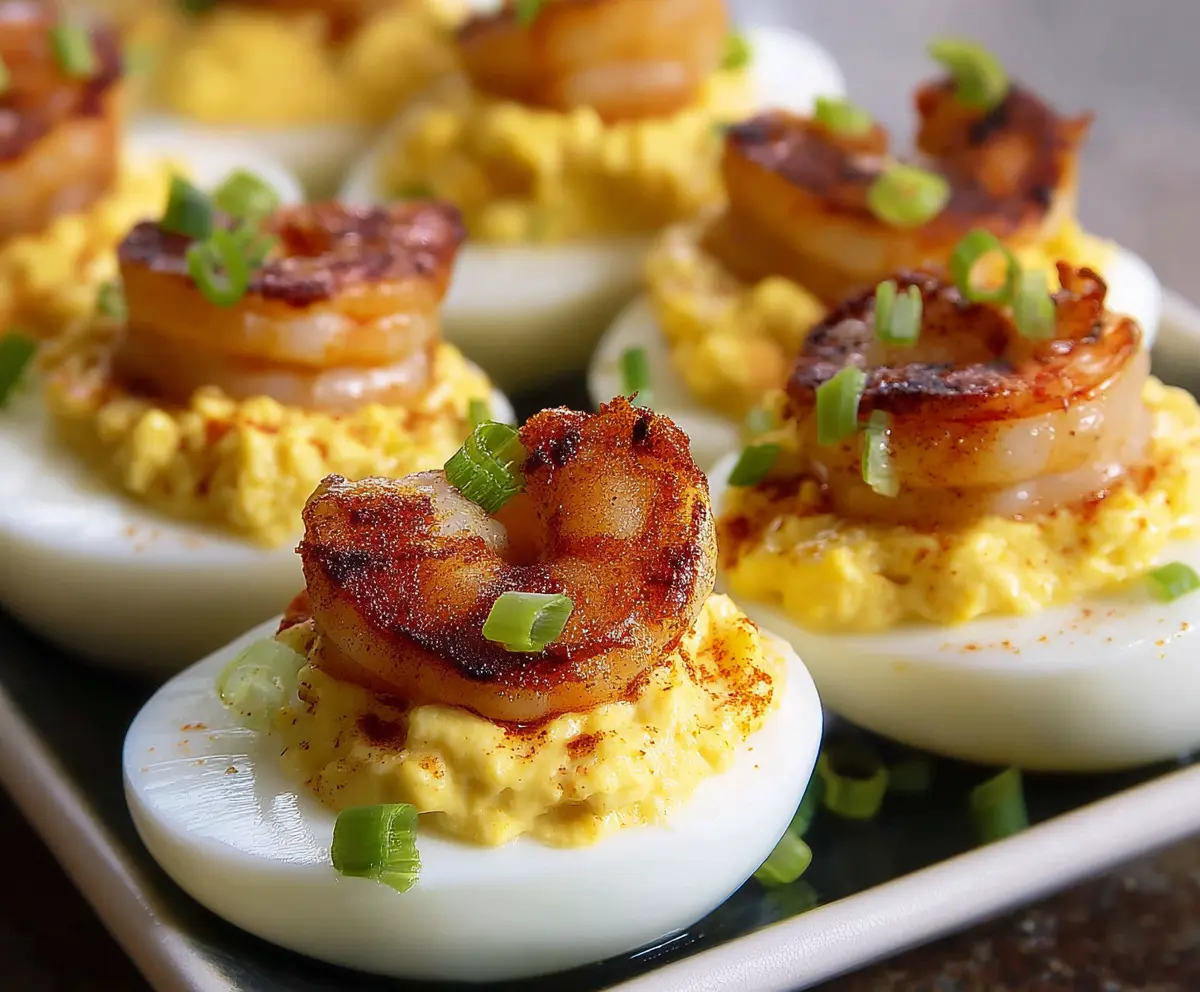 Easy Cajun Shrimp Deviled Eggs