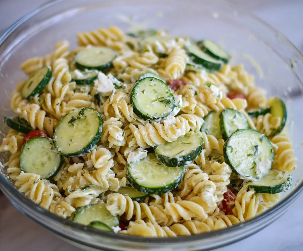 Easy Fresh Cucumber Pasta Salad