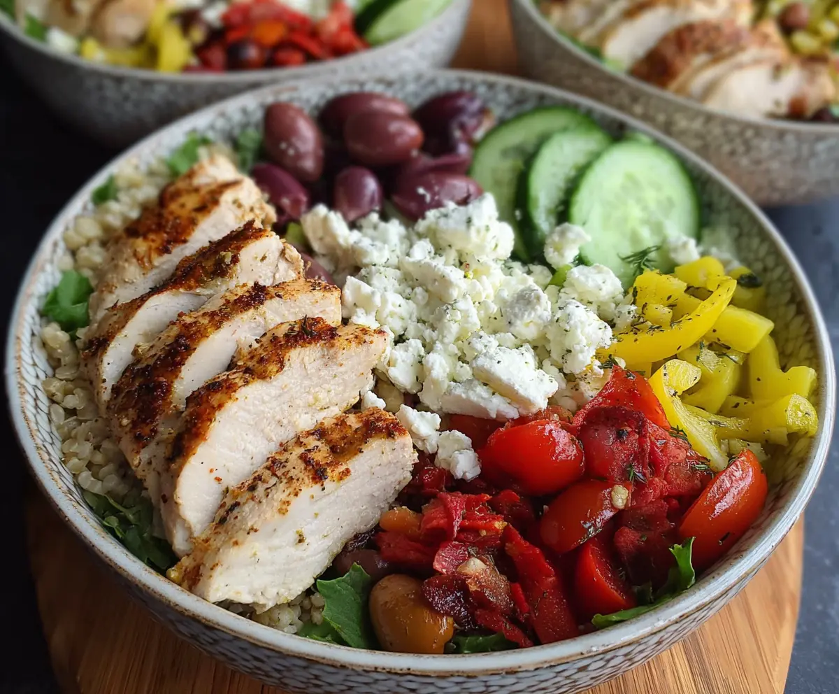 Easy Greek Chicken Salad Bowl Recipe