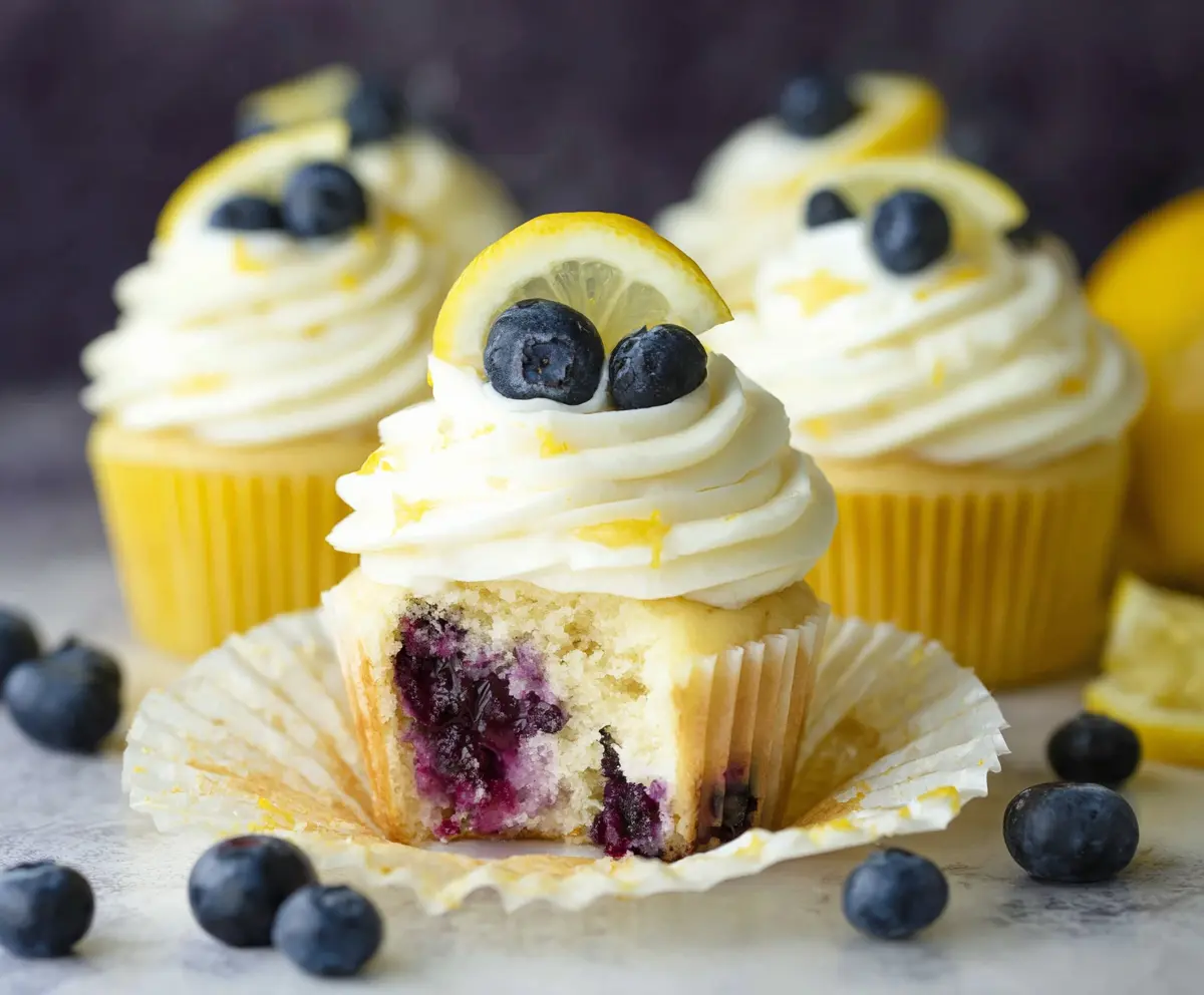 Easy Lemon Blueberry Cupcakes