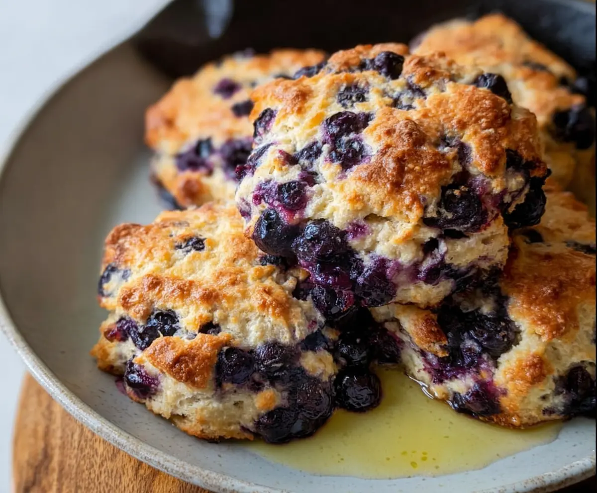 Easy Lemon Blueberry Sourdough Biscuits