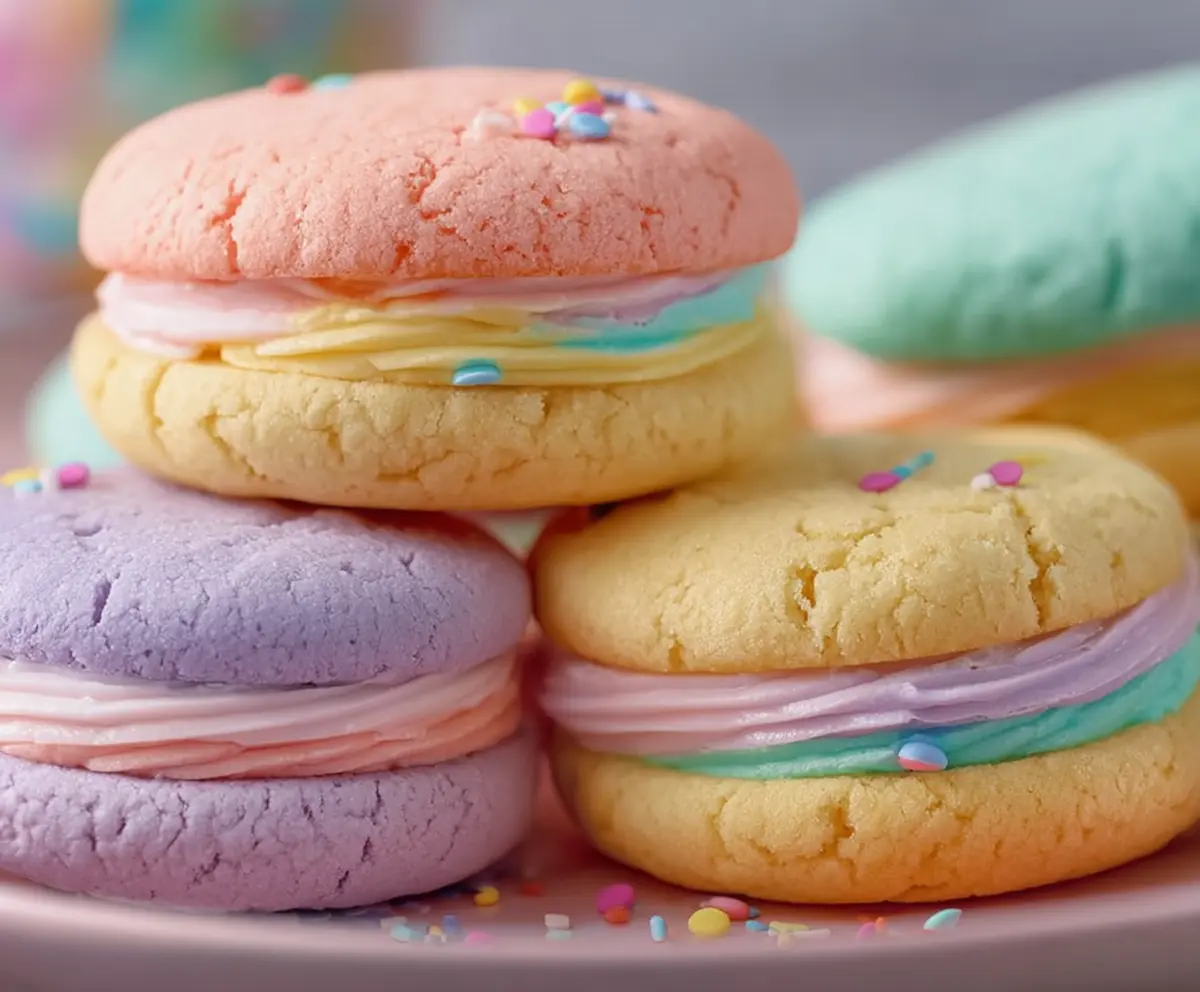 Sweet Pastel Sugar Cookie Sandwiches