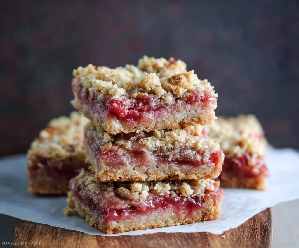 Strawberry Rhubarb Crumble Bars