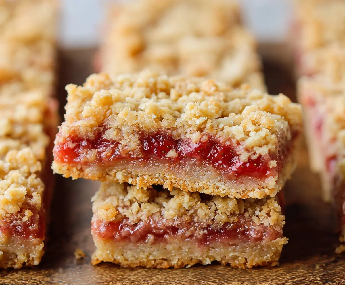 Easy Strawberry Rhubarb Crumble Bars