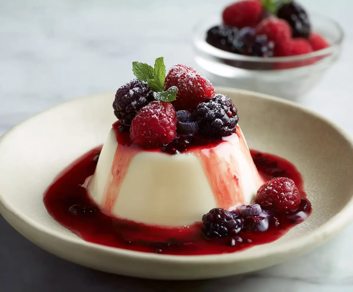 Creamy Vanilla Bean Panna Cotta with Berry Compote