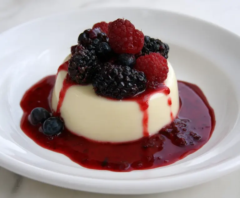 Vanilla Bean Panna Cotta with Berry Compote