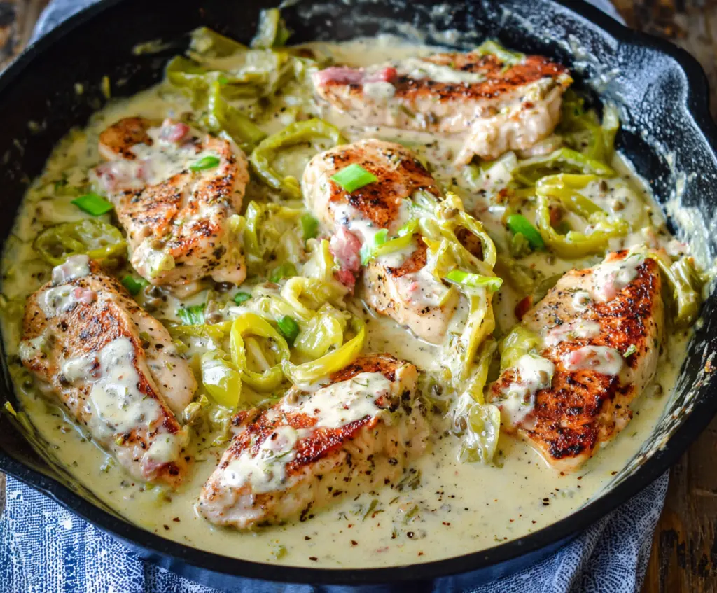 Creamy Pepperoncini Chicken Skillet
