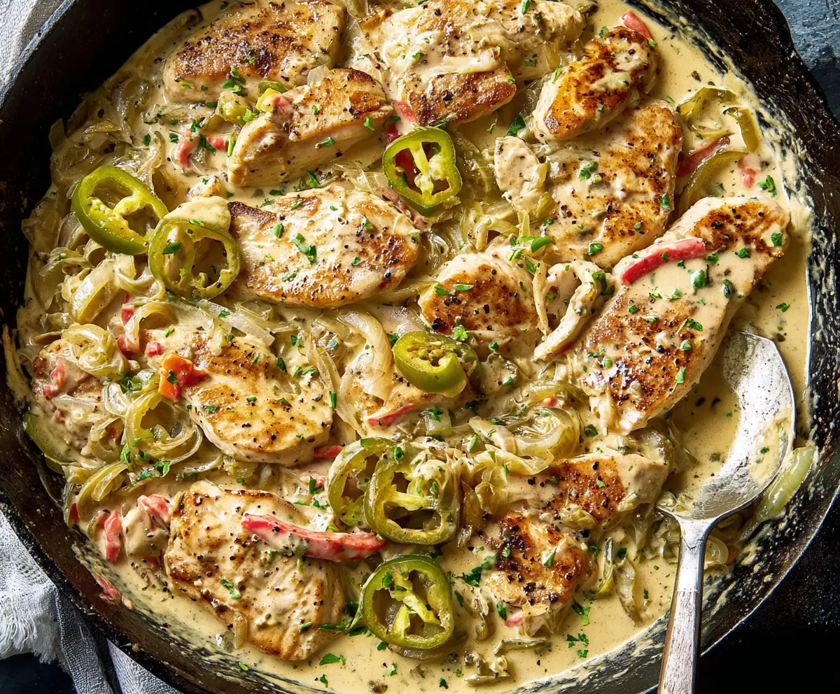 Creamy Pepperoncini Chicken Skillet Recipe