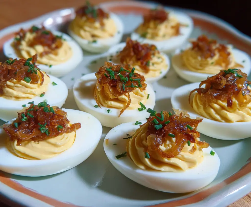 French Onion Deviled Eggs