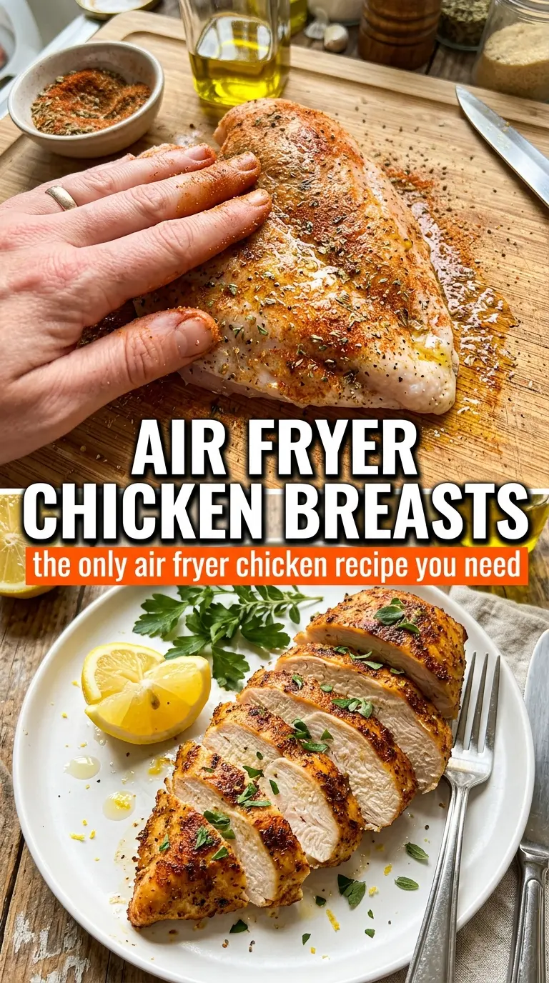 Air Fryer Chicken Breasts golden juicy