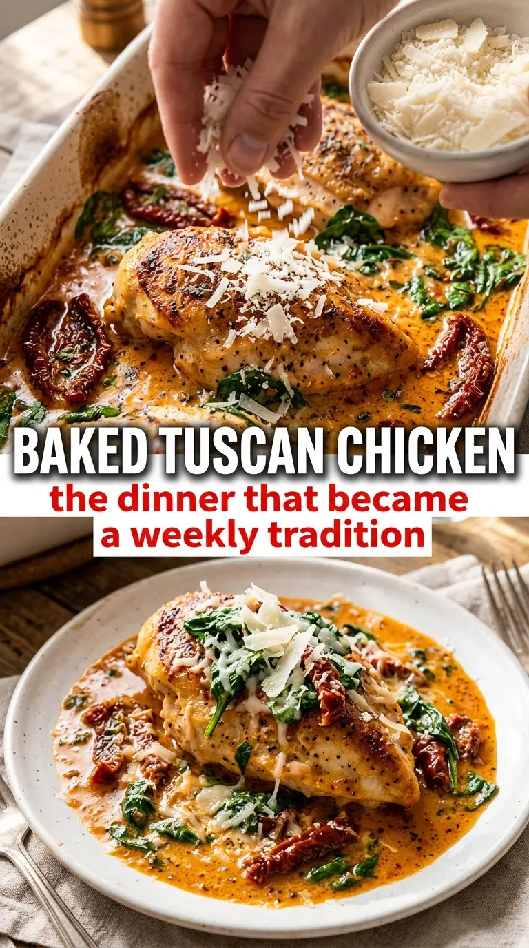 Baked Tuscan chicken creamy sun-dried tomato spinach