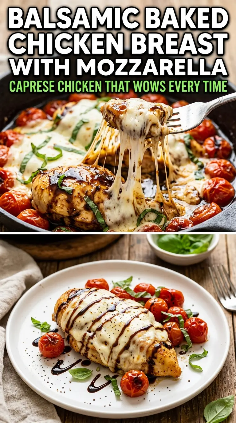 Balsamic Baked Chicken Breast with Mozzarella juicy caprese-style