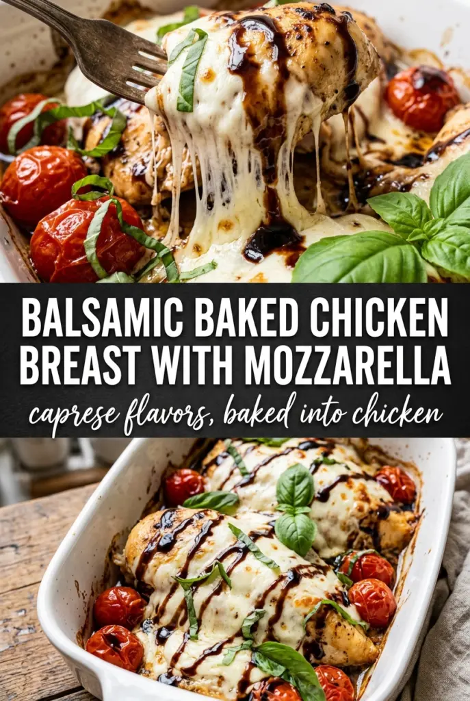 Balsamic Baked Chicken Breast with Mozzarella