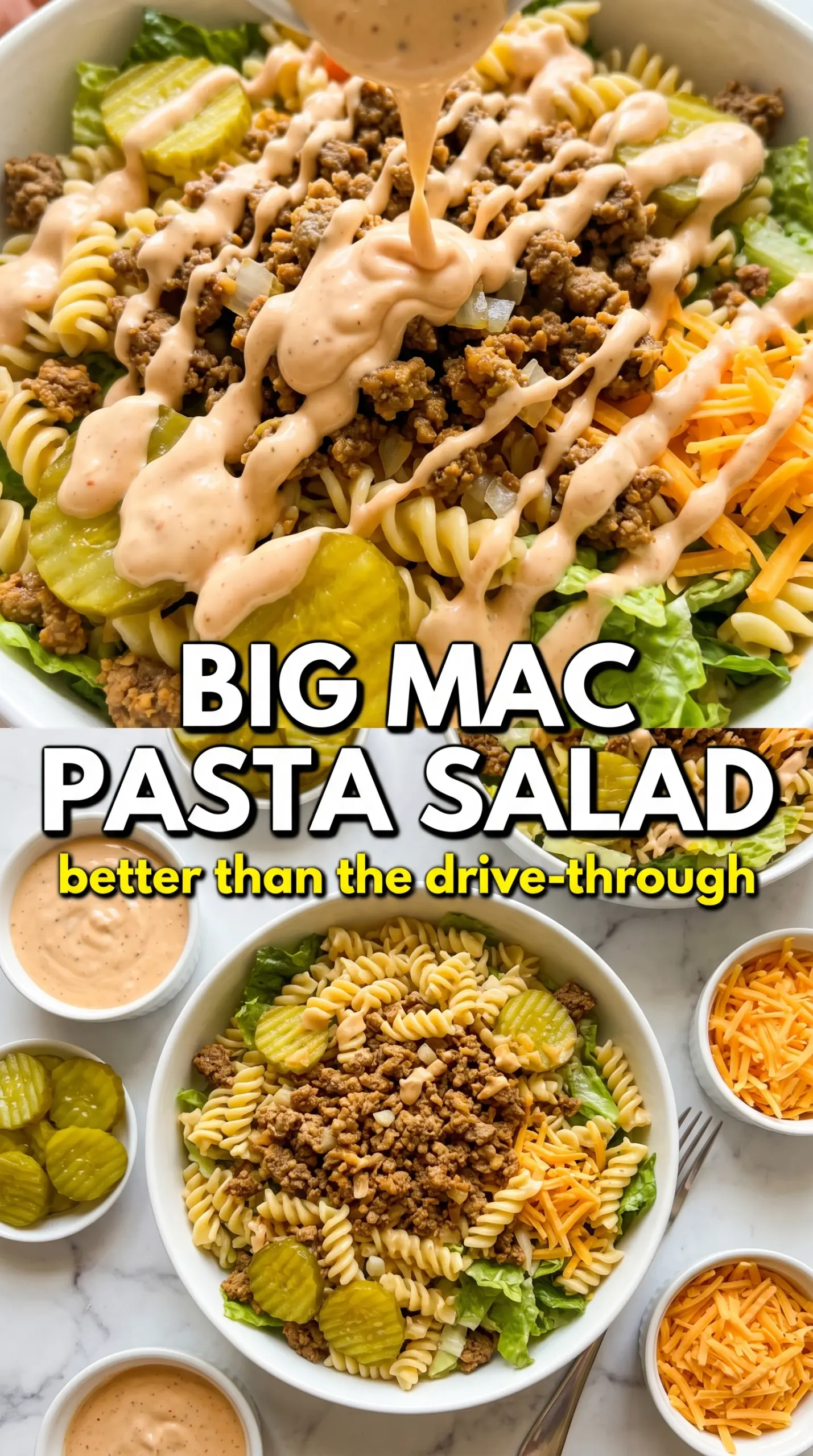 Big Mac Pasta Salad creamy crunchy