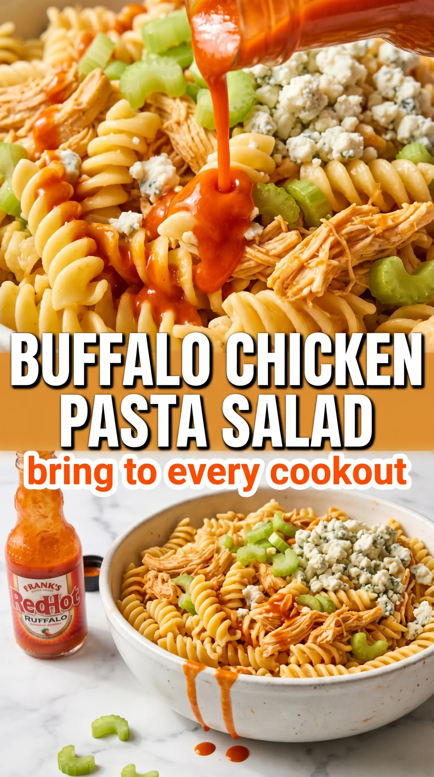 Pasta salad with vegetables and dressing