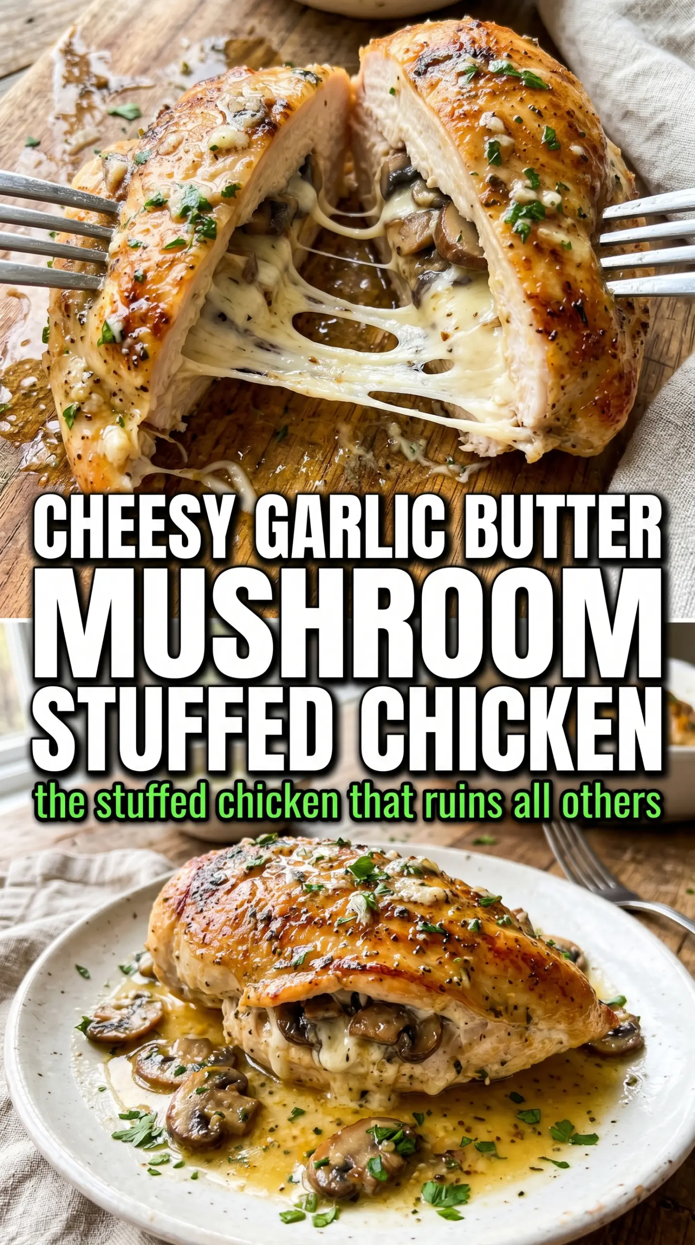Cooked chicken with sauce and herbs
