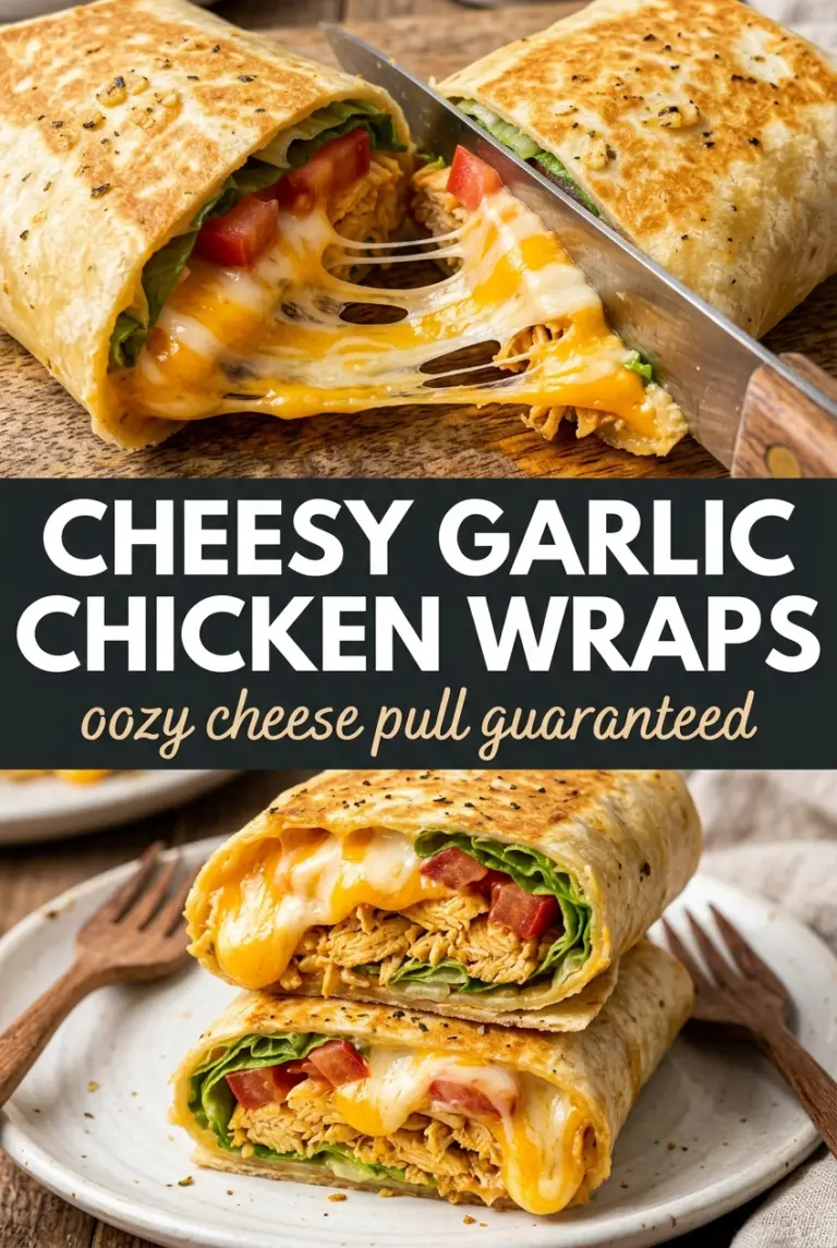Cheesy Garlic Chicken Wraps