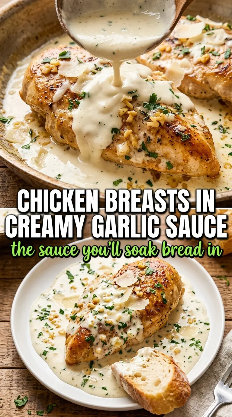 Baked chicken breasts with sauce and herbs