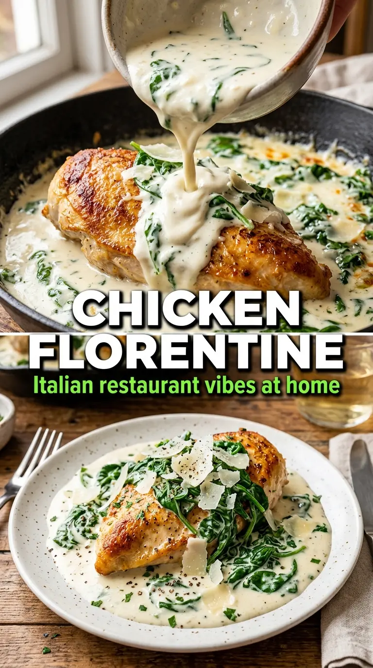 Chicken Florentine creamy spinach parmesan