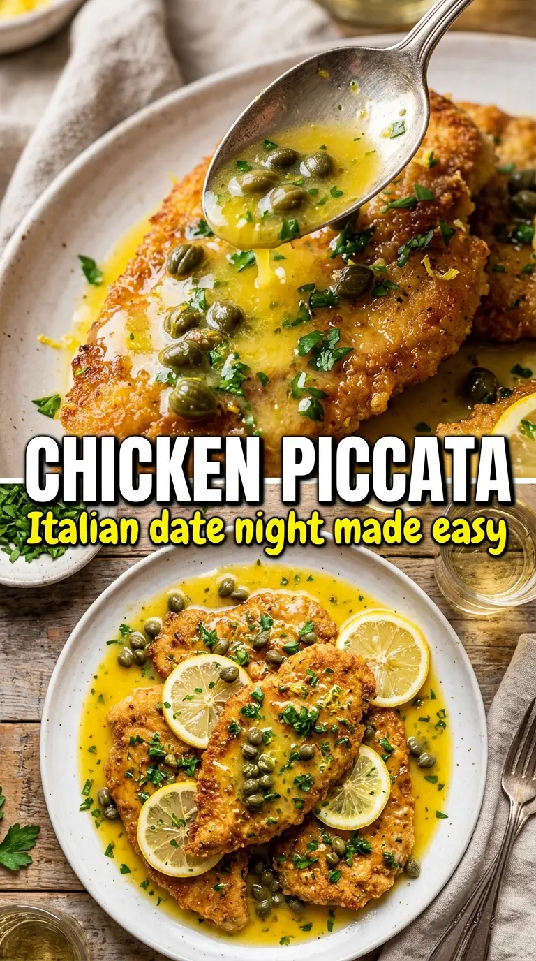 Chicken Piccata bright lemon caper sauce