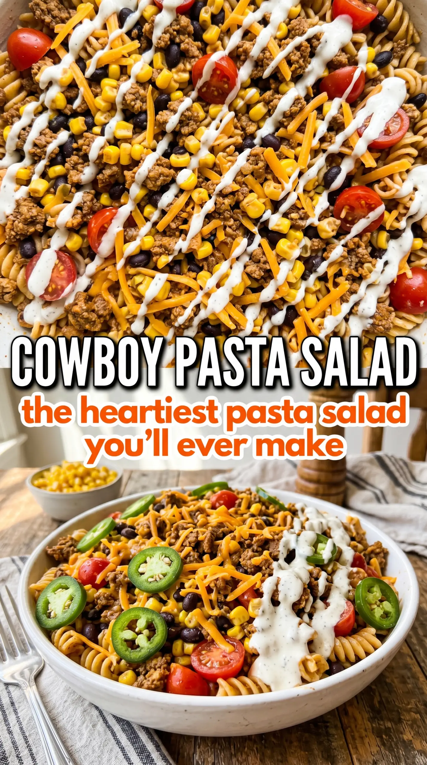 Cowboy Pasta Salad smoky loaded ranch